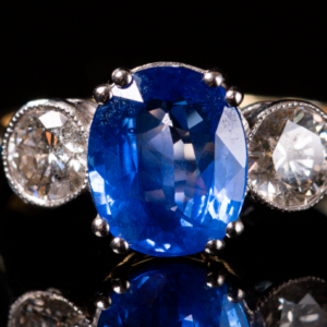 18ct White Gold 2.80ct Sapphire & Diamond Ring